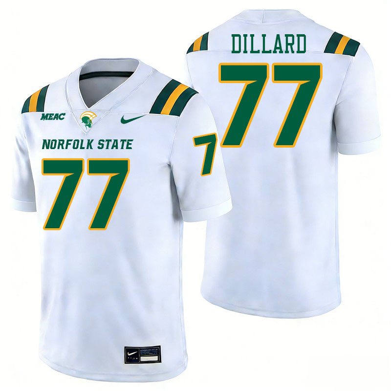 Norfolk State Spartans #77 Major Dillard College Football Jerseys,Uniforms Stitched-White